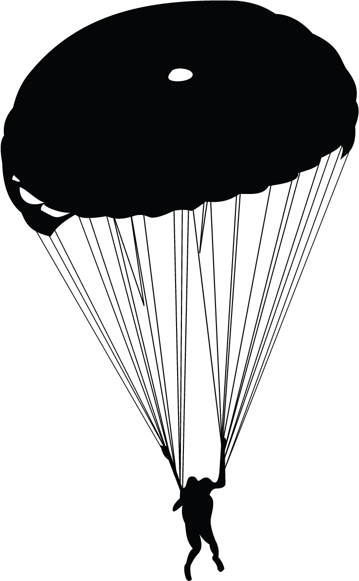 Parachute Silhouette Parachuting - Paratrooper Silhouette (1050x1502)