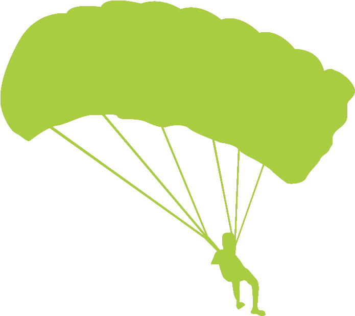 Parachute Silhouette 2 Clipart - Salto De Paraquedas Desenho (1252x916)