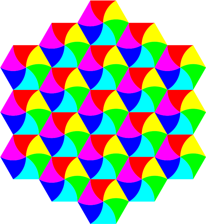 Tessellation Hexagonal Tiling Triangle Clip Art - Hexagon Tessellation (800x800)