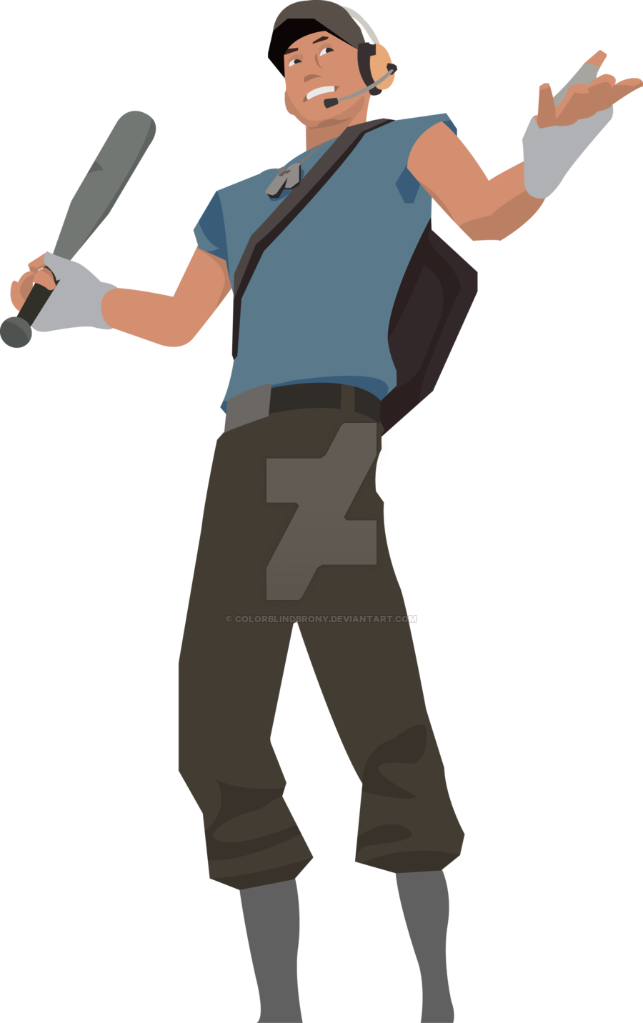 Blu Scout Vector By Colorblindbrony Blu Scout Vector - Team Fortress 2 Blu Scout (900x1432)