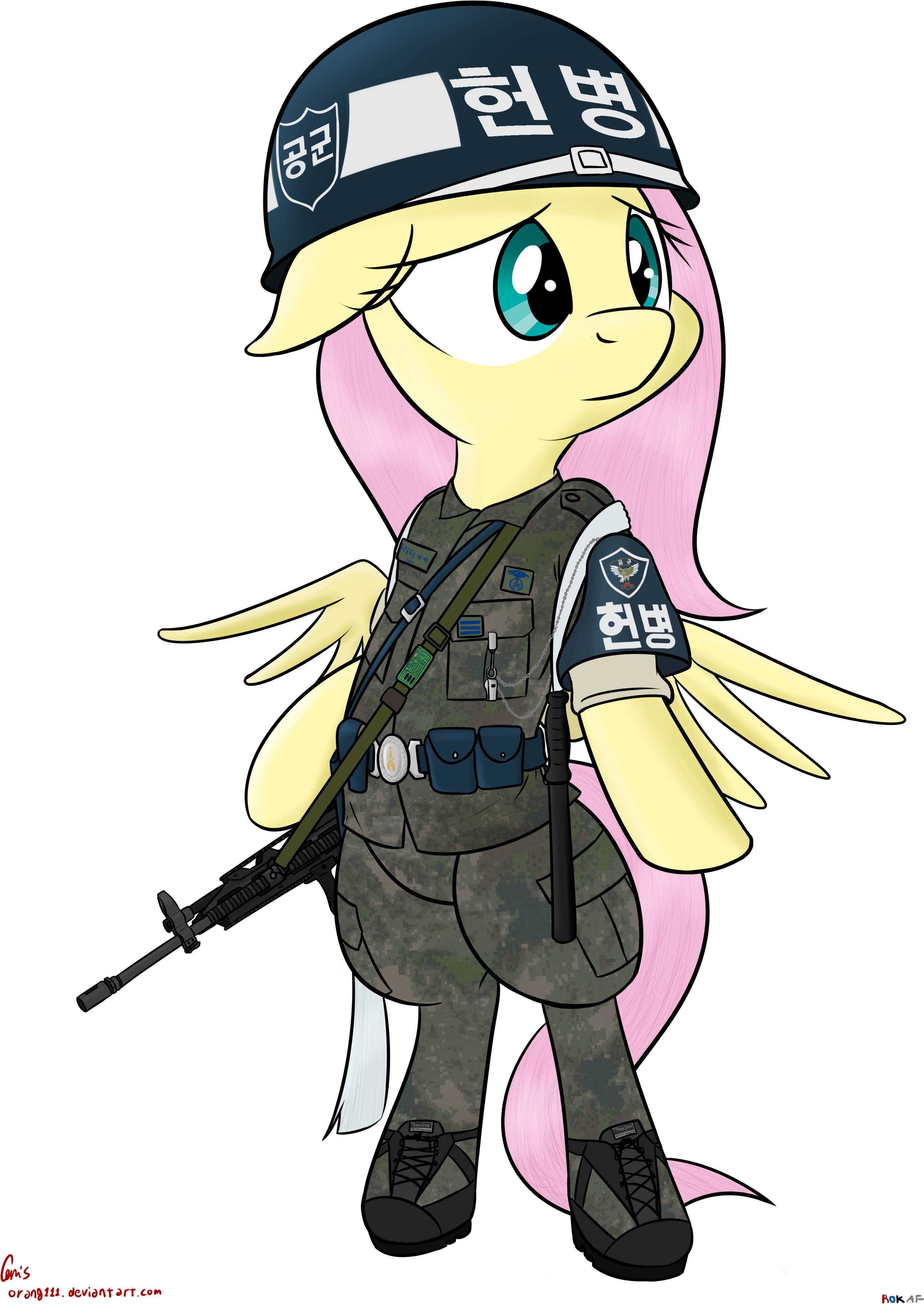 Fluttershy Rokaf Military Police By Orang111 Fluttershy - Fluttershy Military (3000x4138)