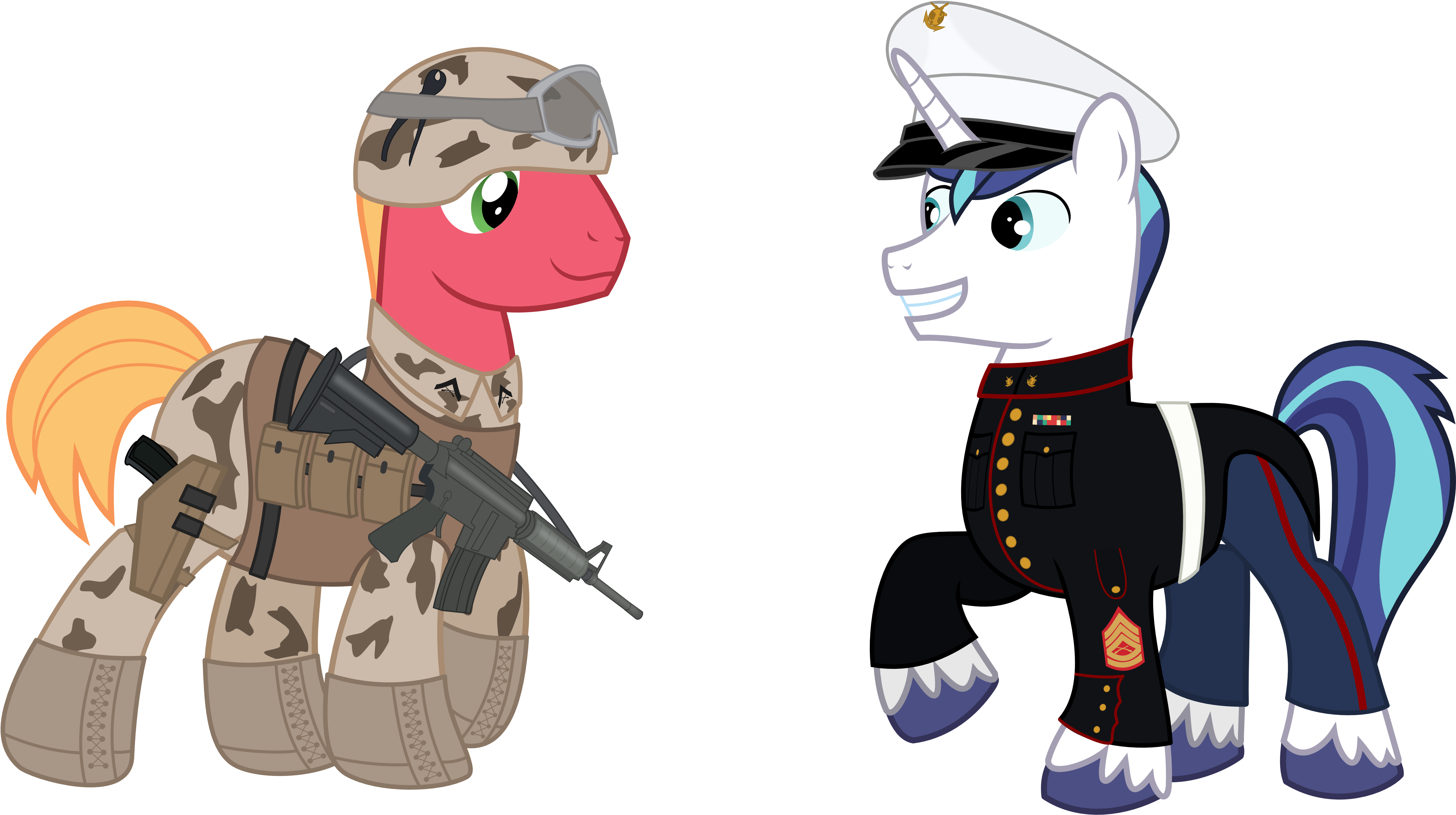 Bronyvagineer Big Mac / Shining Armor Usmc By Bronyvagineer - Big Macintosh And Shining Armor (5170x2917)