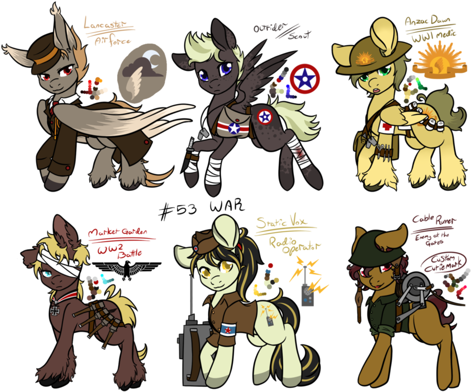 Military Pony Adopts [closed] By Razorfin-adopts - Chibi Ww2 (983x813)
