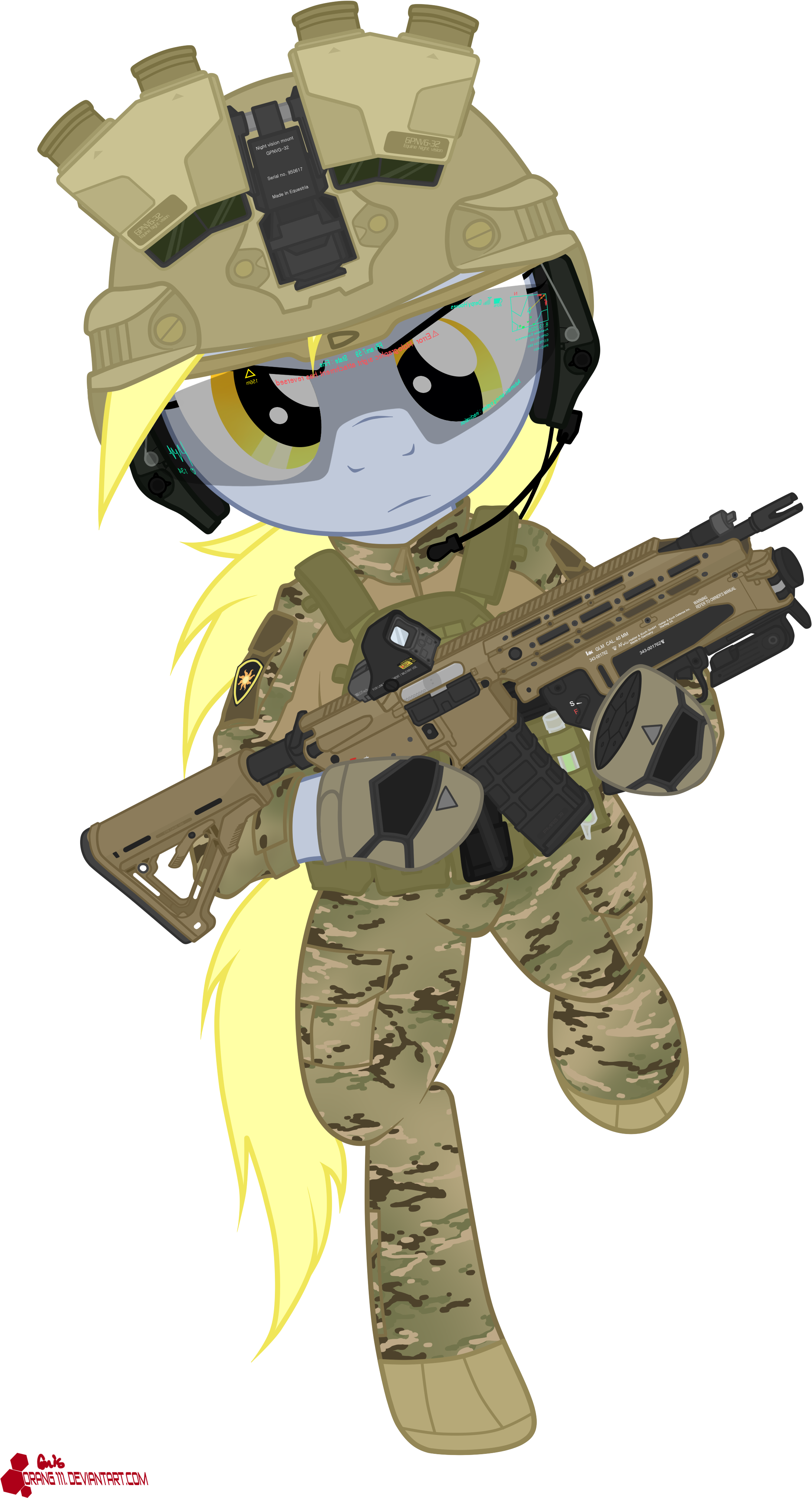 Combat Derpy Hooves By Orang111 Combat Derpy Hooves - Mlp Derpy Army (2238x4152)