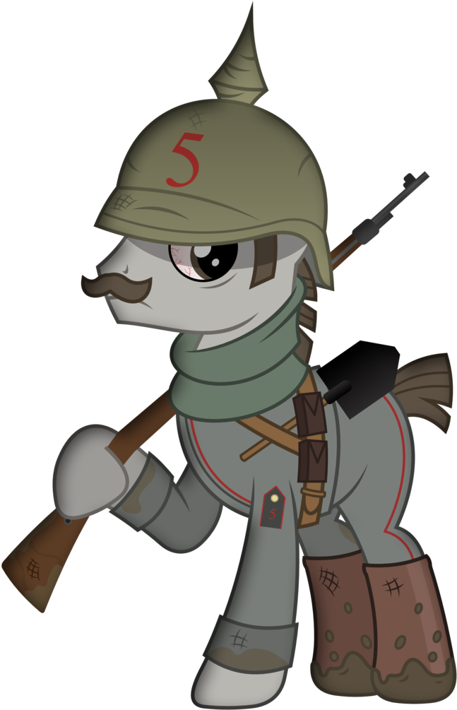 Brony-works, Boots, Facial Hair, German, Gun, Male, - Cartoon (665x1024)