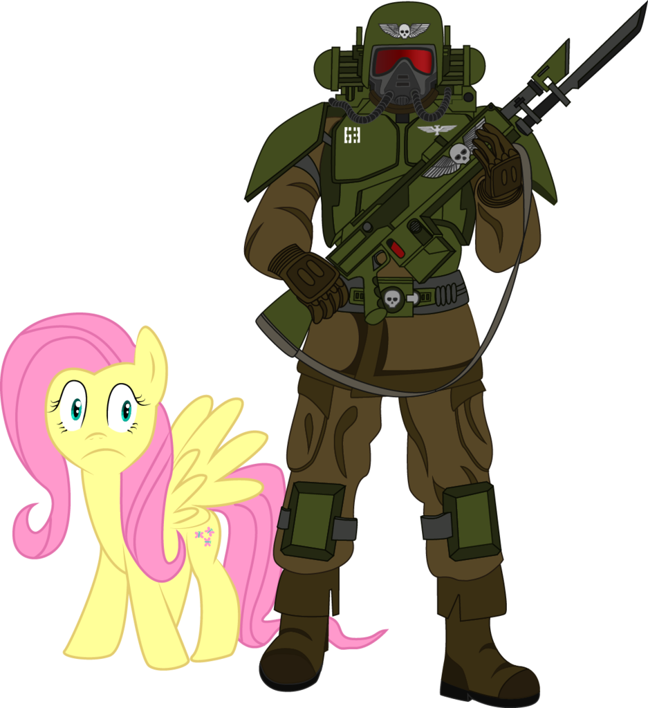Commissarprower, Bayonet, Cadian Hostile Environment - Fluttershy (937x1024)