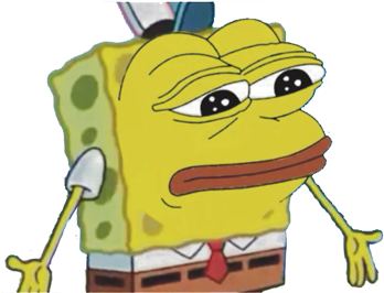 Spongebob - Spongebob Meme Pepe The Frog - (350x350) Png Clipart Download