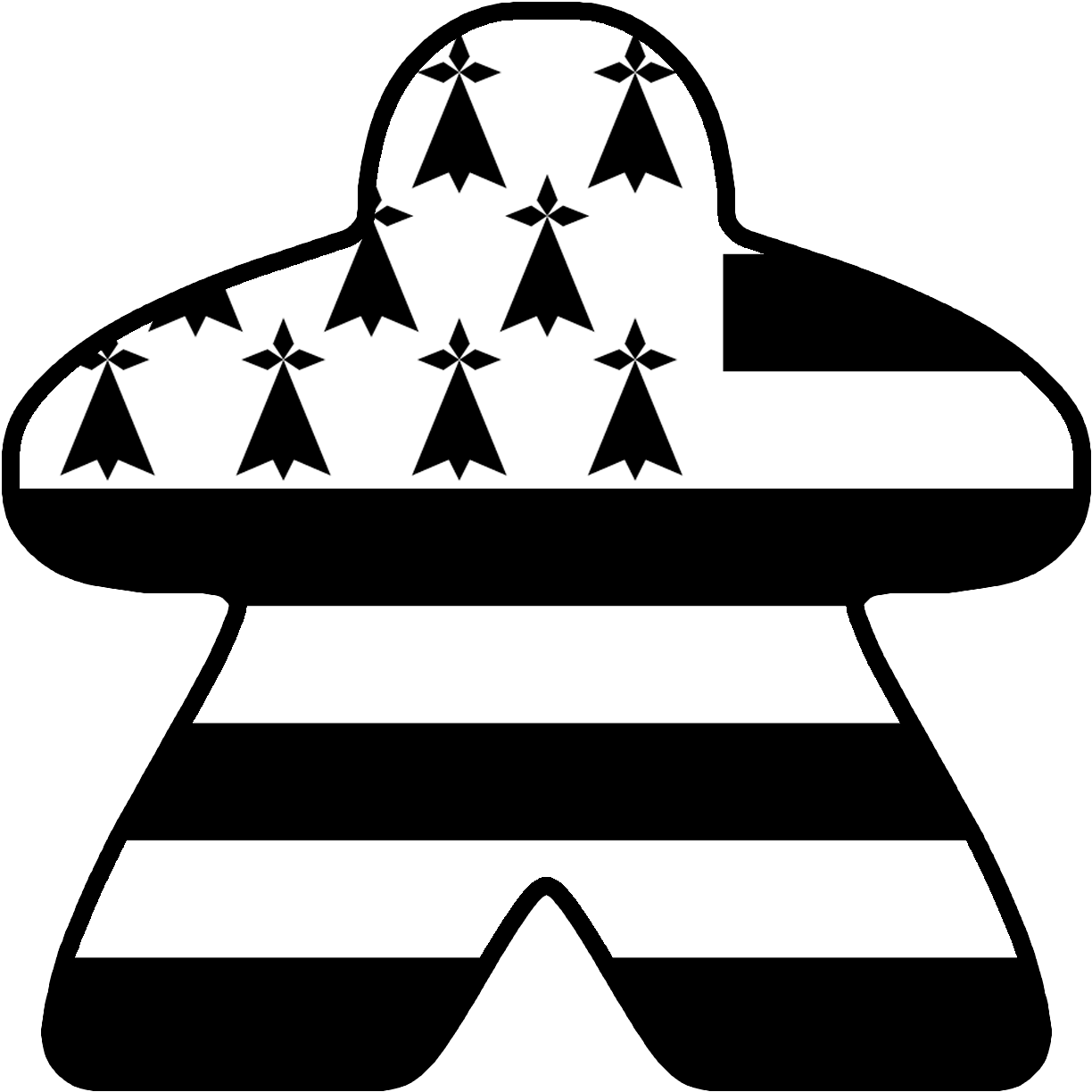 "le Meeple - Drapeau Breton À Imprimer (1265x1263)
