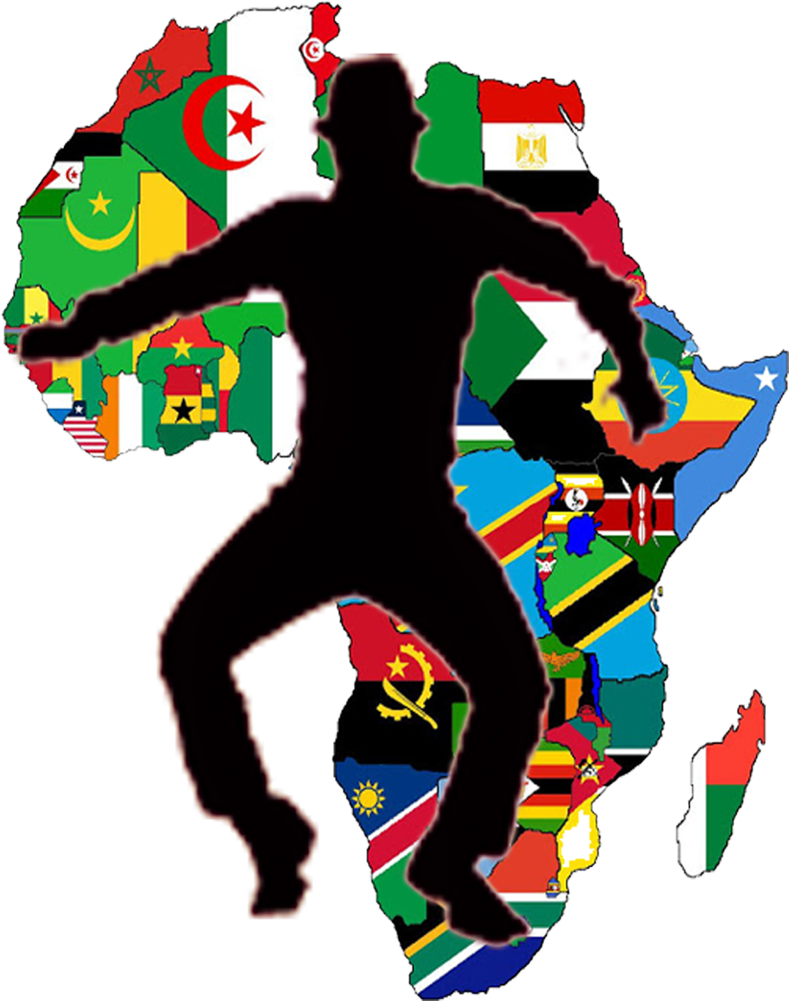 Afro Dance Hits By Nado - Africa Map With Flags (1200x1500)
