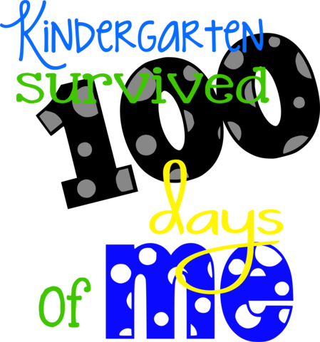 Kindergarten Survived 100- Boy - School (449x480)