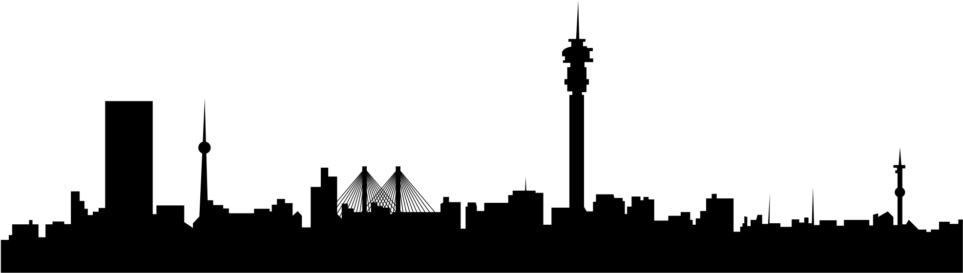 Johannesburg Skyline Silhouette - Johannesburg Skyline Silhouette Vector (2000x588)
