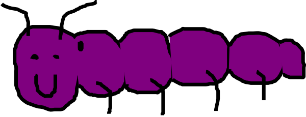 Caterpillar Clipart Purple - Purple Caterpillar (600x230)