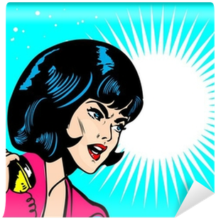 Angry Woman On Phone Retro Clip Art Comics Book Style - Księga Gości Best Coffee In Town (400x400)