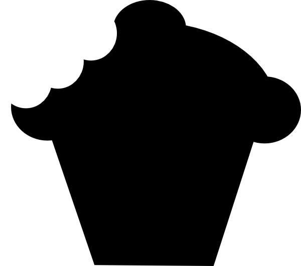 Bitten Cupcake Clipart (600x529)