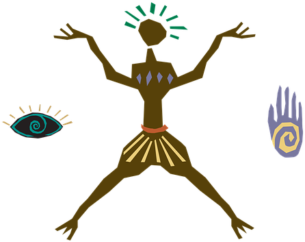 Clipart, Primitive, Human, Simplified, Early Stage - Tribal Primitive Man Glowing Sun Design Keychain, Dark (640x436)