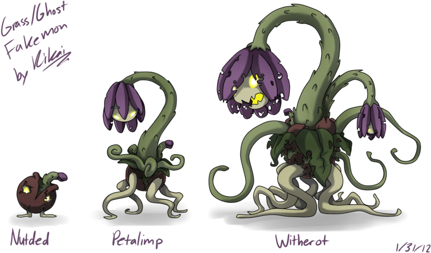 Grass Ghost Fakemon By Kikaiart - Haunter (900x546)