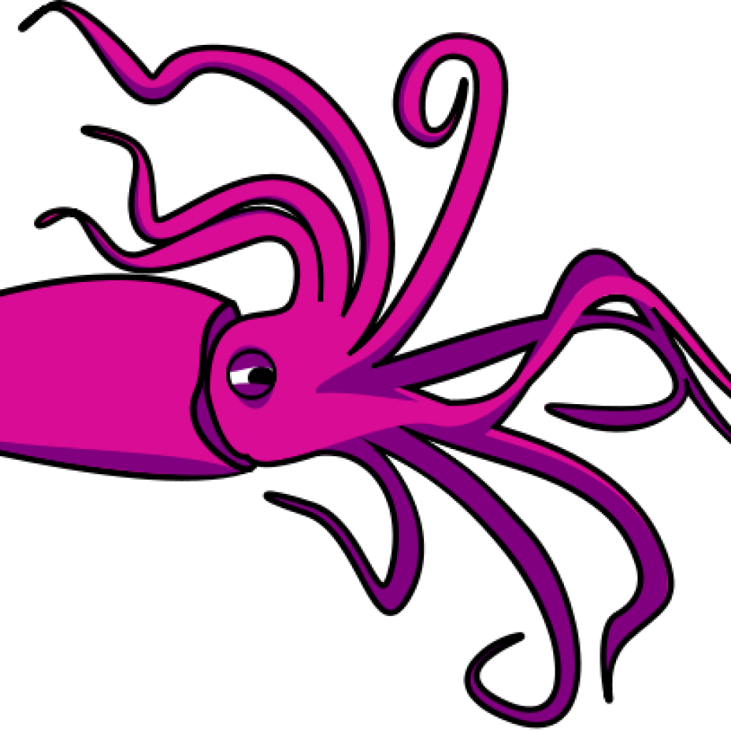 Squid Clipart Squid Clip Art Free Clipart Panda Free - Pink Squid Shower Curtain (1024x1024)