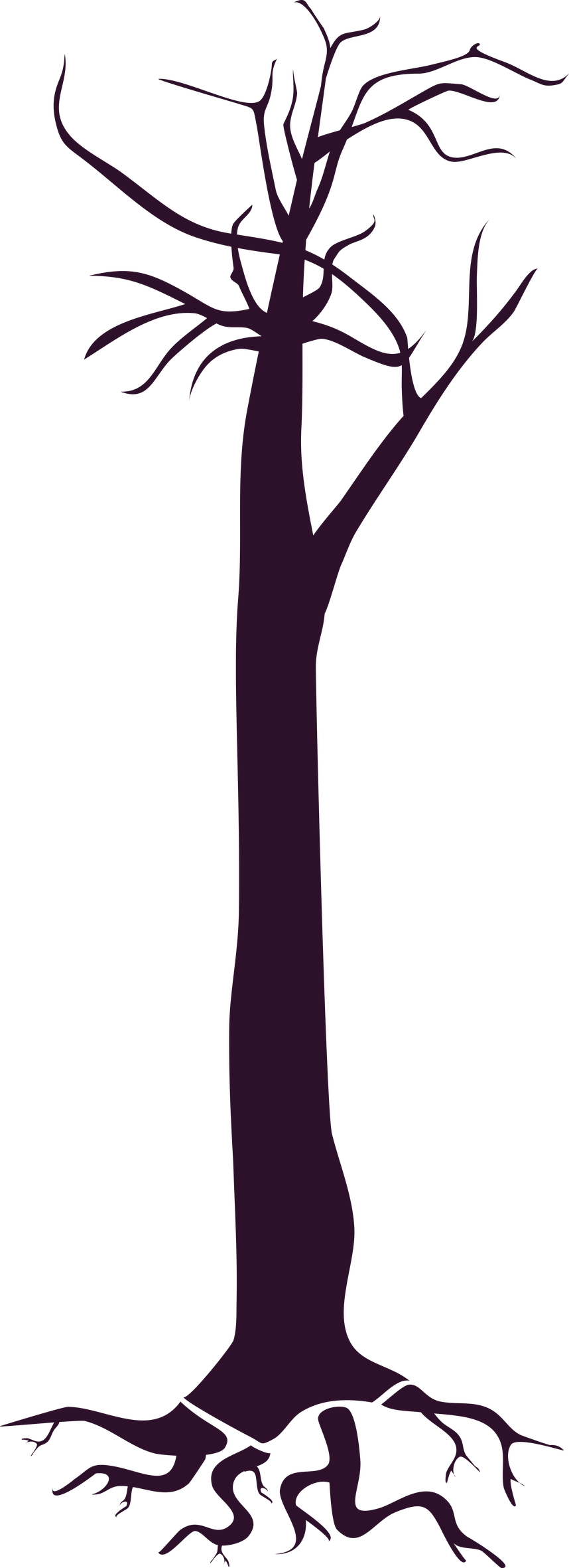 Tree Branch Clipart - Silhouette (858x2361)