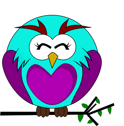 Purple Owl Clipart - Mor Baykuş (491x500)