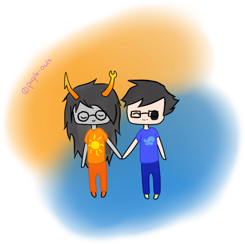 John Egbert And Vriska Serket By Purple-owls - John Egbert And Vriska (800x800)