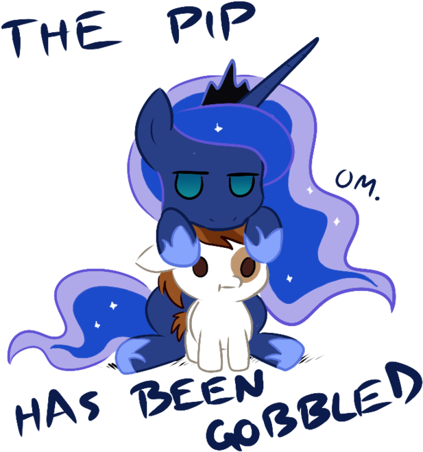 The Pip Om Has Been Gobble D Pinkie Pie Twilight Sparkle - Funny Mlp Pipsqueak And Luna (680x680)