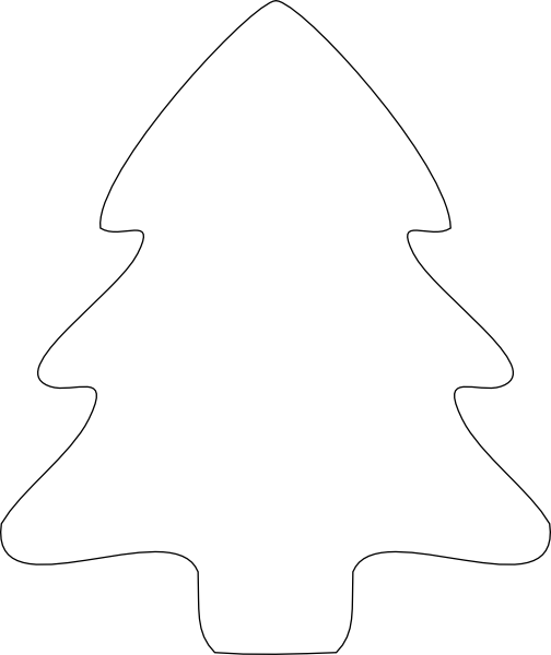 Christmas Tree Outline Clip Art - White Christmas Tree Shape (504x600)