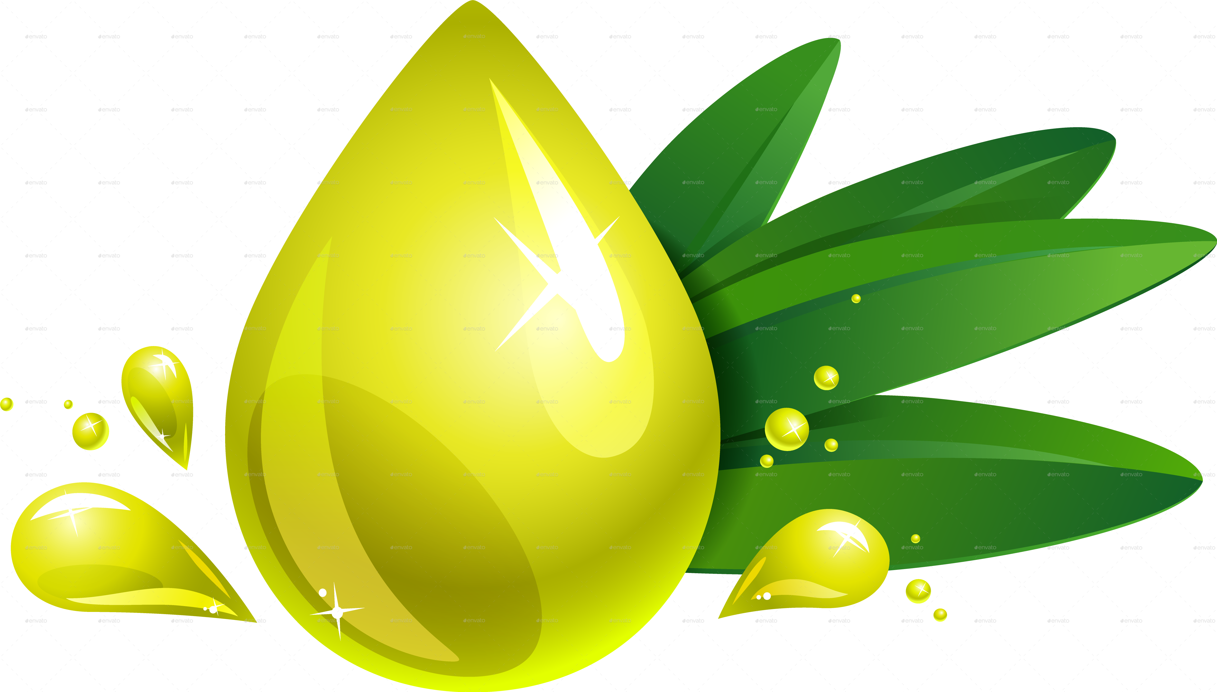 Oil Drop Leaf - Green Oil Drop Png (5000x2843)