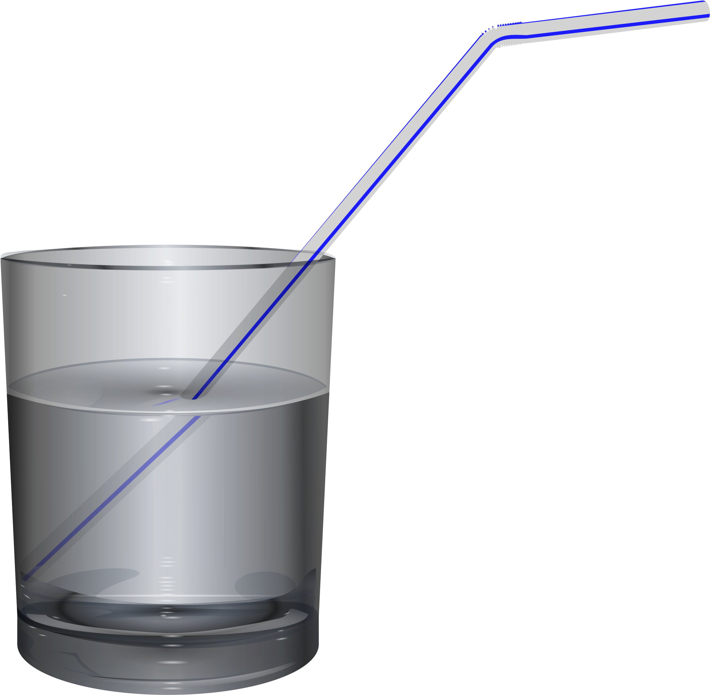 Straw Clipart Glass Water Pencil And In Color Straw - Glass Of Water With Straw (2400x2325)