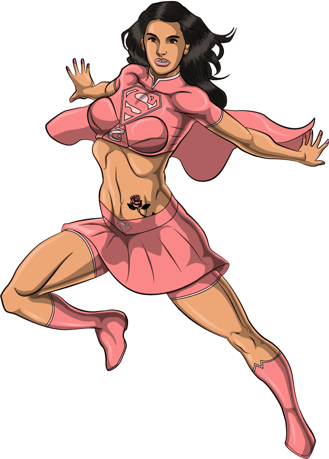 Supergirl Pink By Hulkdaddyg - Cartoon (644x900)