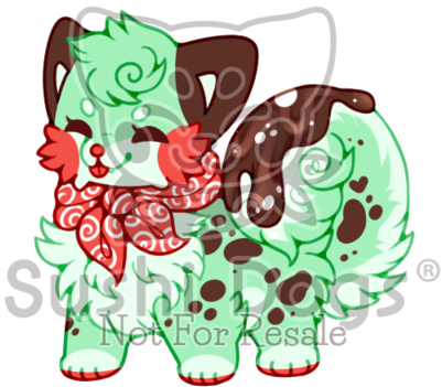 Double Mint Chocolate Chip Ice Cream By Sooshdatabase - Cartoon (400x373)