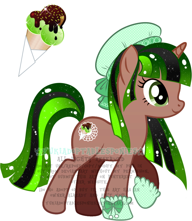 Choco Mint Ice Cream Custom Pony By Kingphantasya - Horse (734x846)
