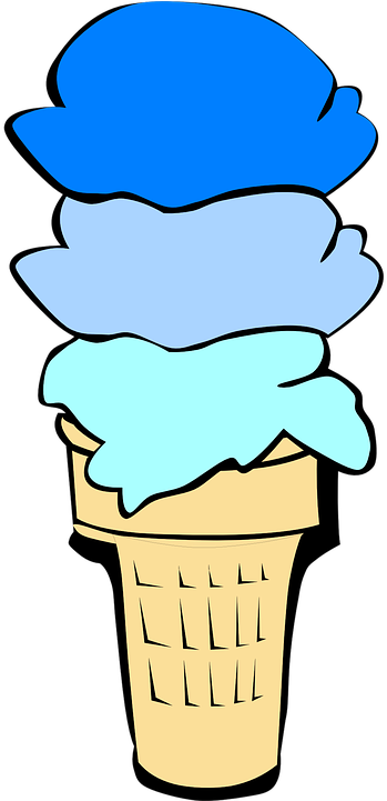 Eating Icecream Cliparts - Blue Ice Cream Cone Clip Art (360x720)