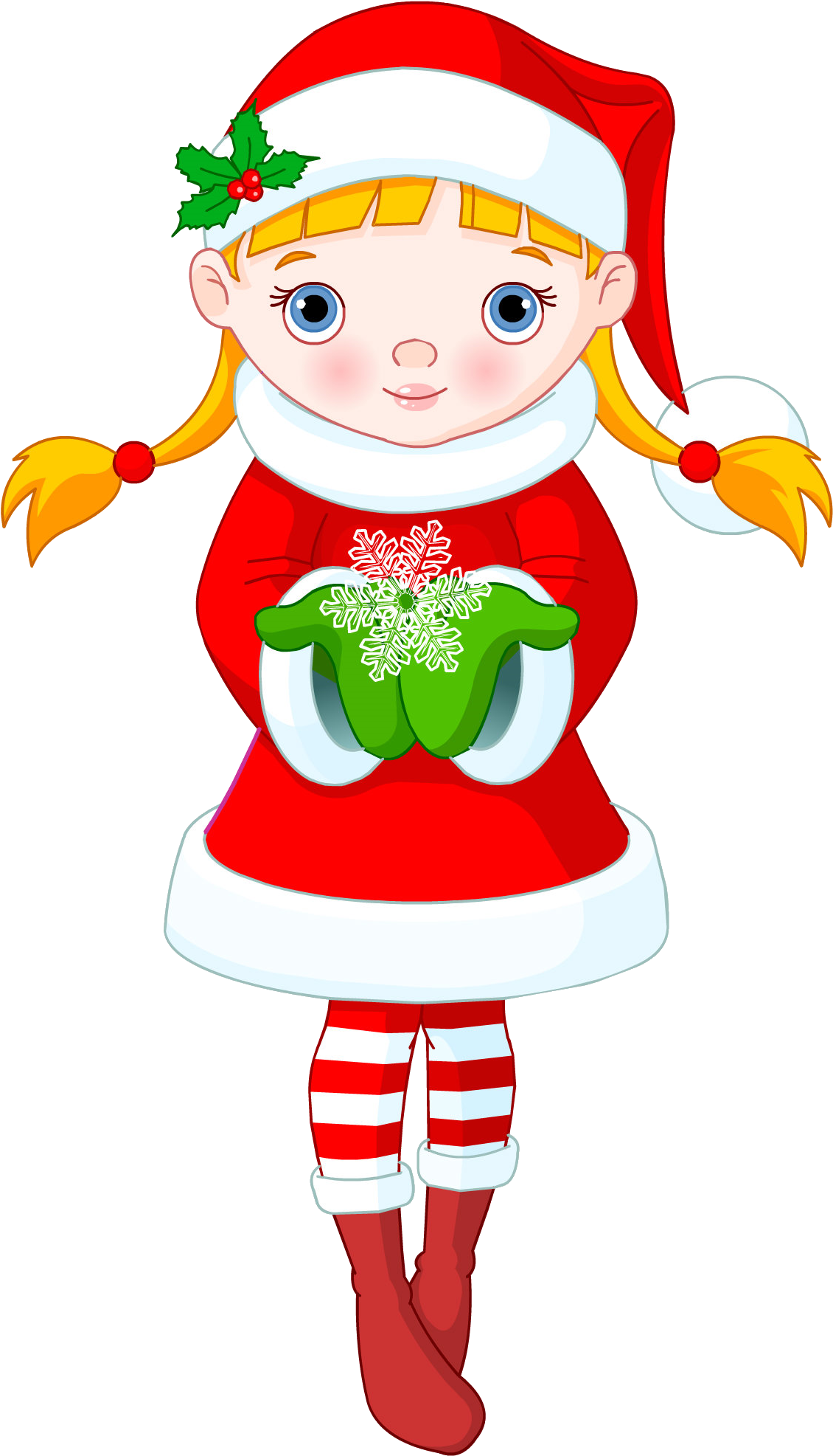 Winter Girl - Christmas Little Girl Cartoon (1333x2000)