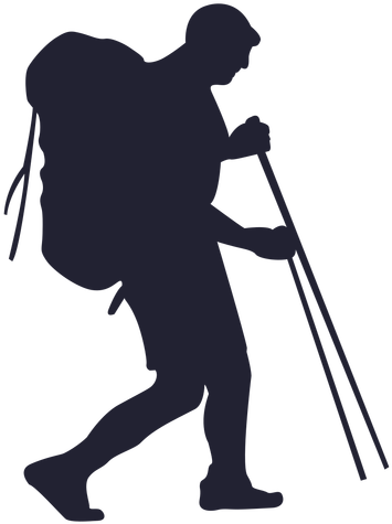 Hiking Clipart Silhouette - Hiking Silhouette Png (512x512)