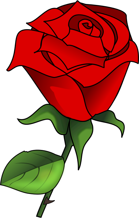 Free Lovely Red Rose Clip Art - Garden Roses (452x708)