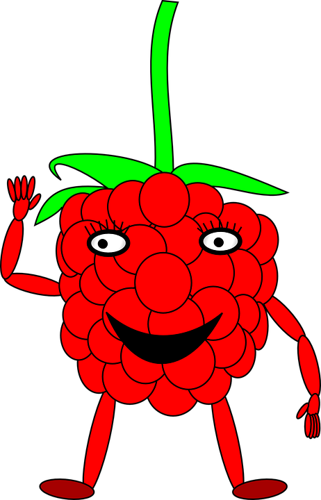 Cartoon Fruits 15, Buy Clip Art - Raspberry With A Face (462x720)