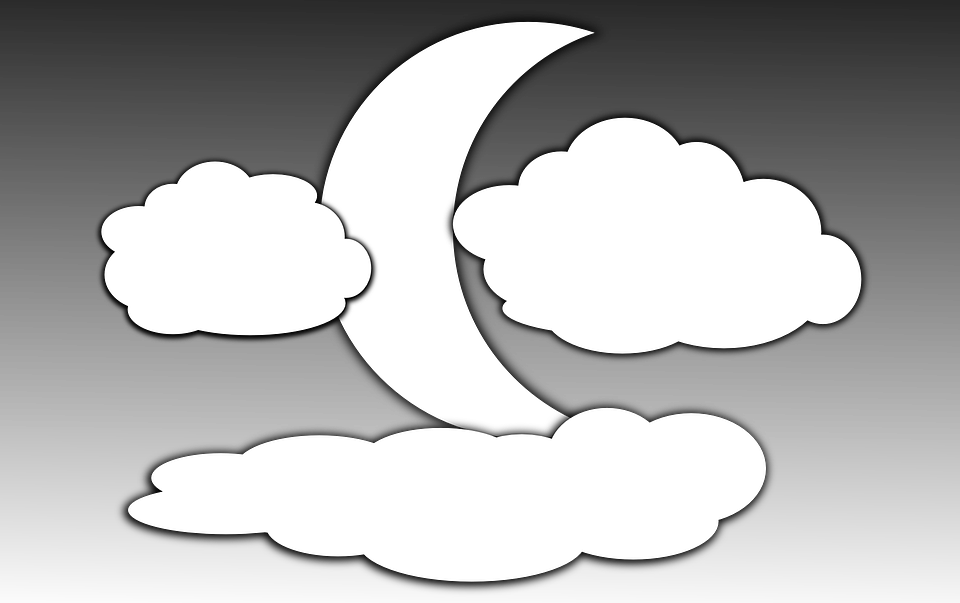 Clouds Cartoon 4, - Moon (960x603)
