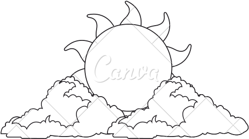 Sun And Clouds Illustration - Vector Graphics (550x550)