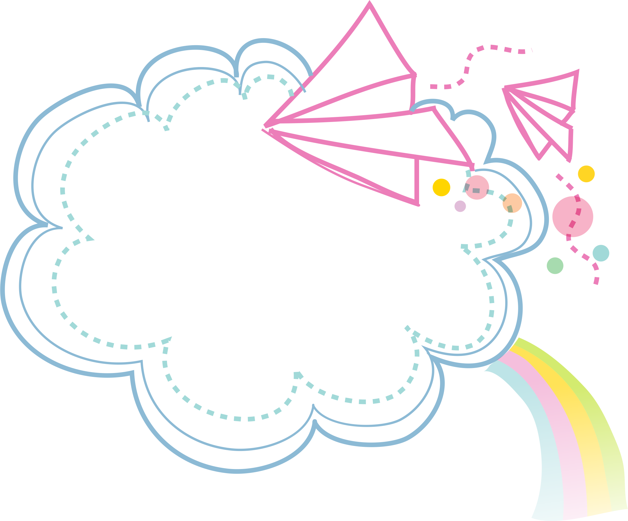 Cartoon - Clouds Border - Cartoon Border Png (2128x1764)