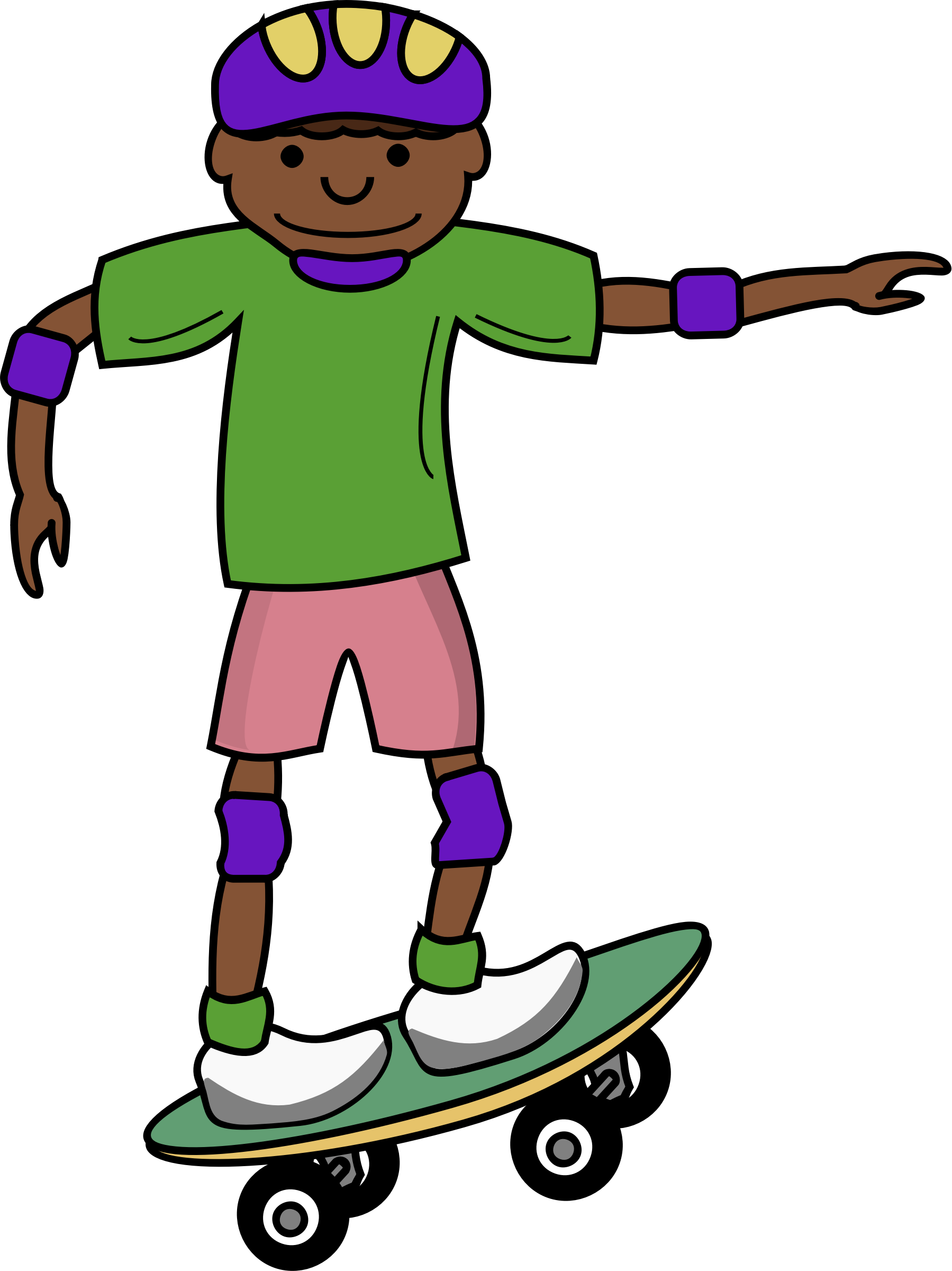 African Kid - Kartun Bermain Sketboard (1799x2400)