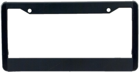Black Plastic License Plate Frame - Black License Plate Frame (500x588)