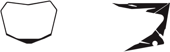 Blank Dirtbike Number Plate Png (600x257)