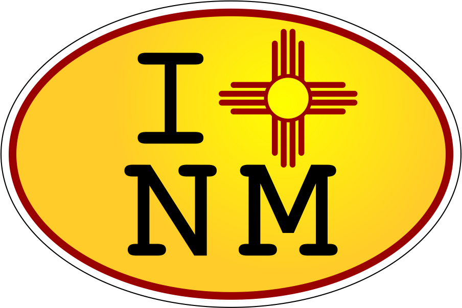 I Zia Nm Yellow Oval Decal - New Mexico Home Messenger Bag (904x603)