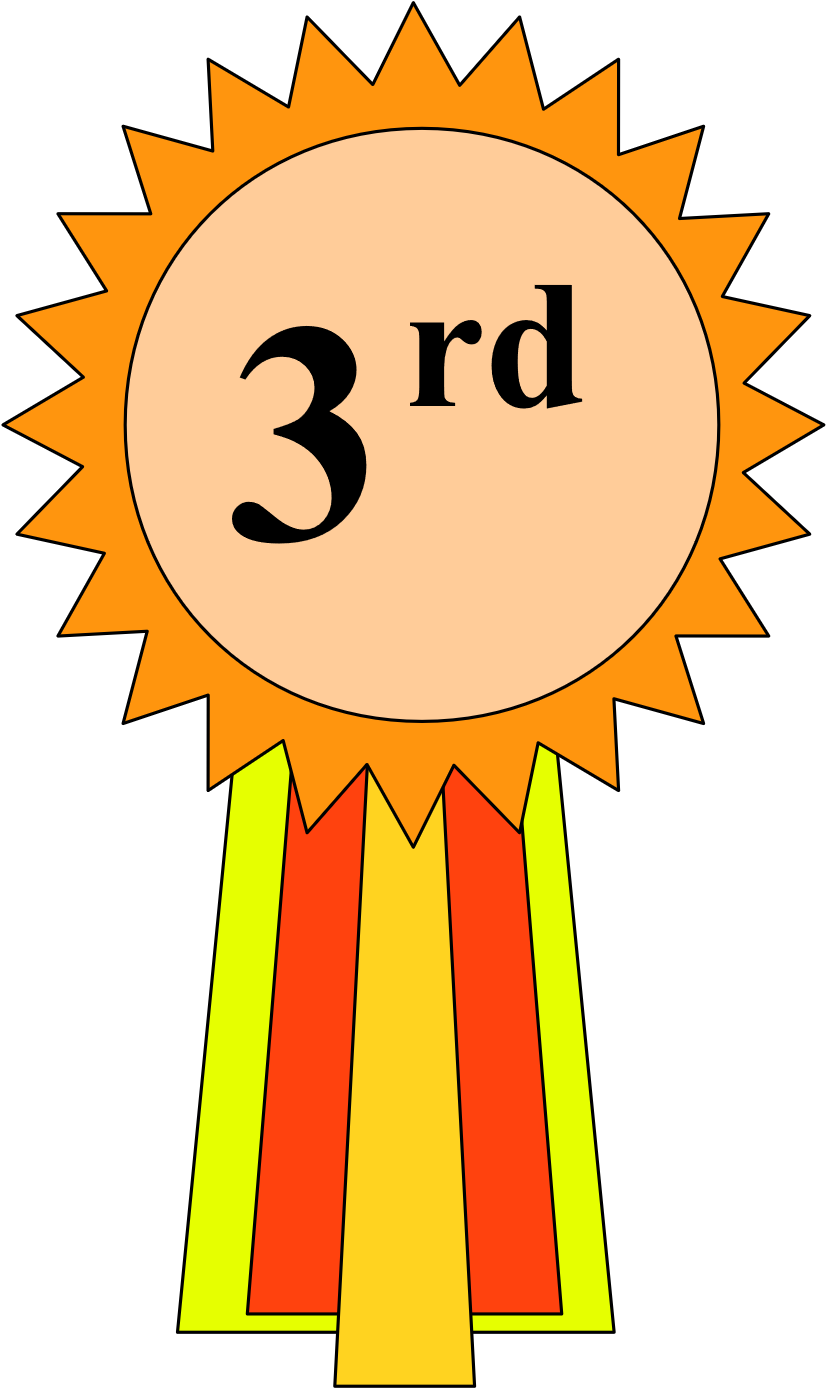 3rd Place Ribbon - 3rd Place Ribbon Clip Art Transparent (2160x1419)