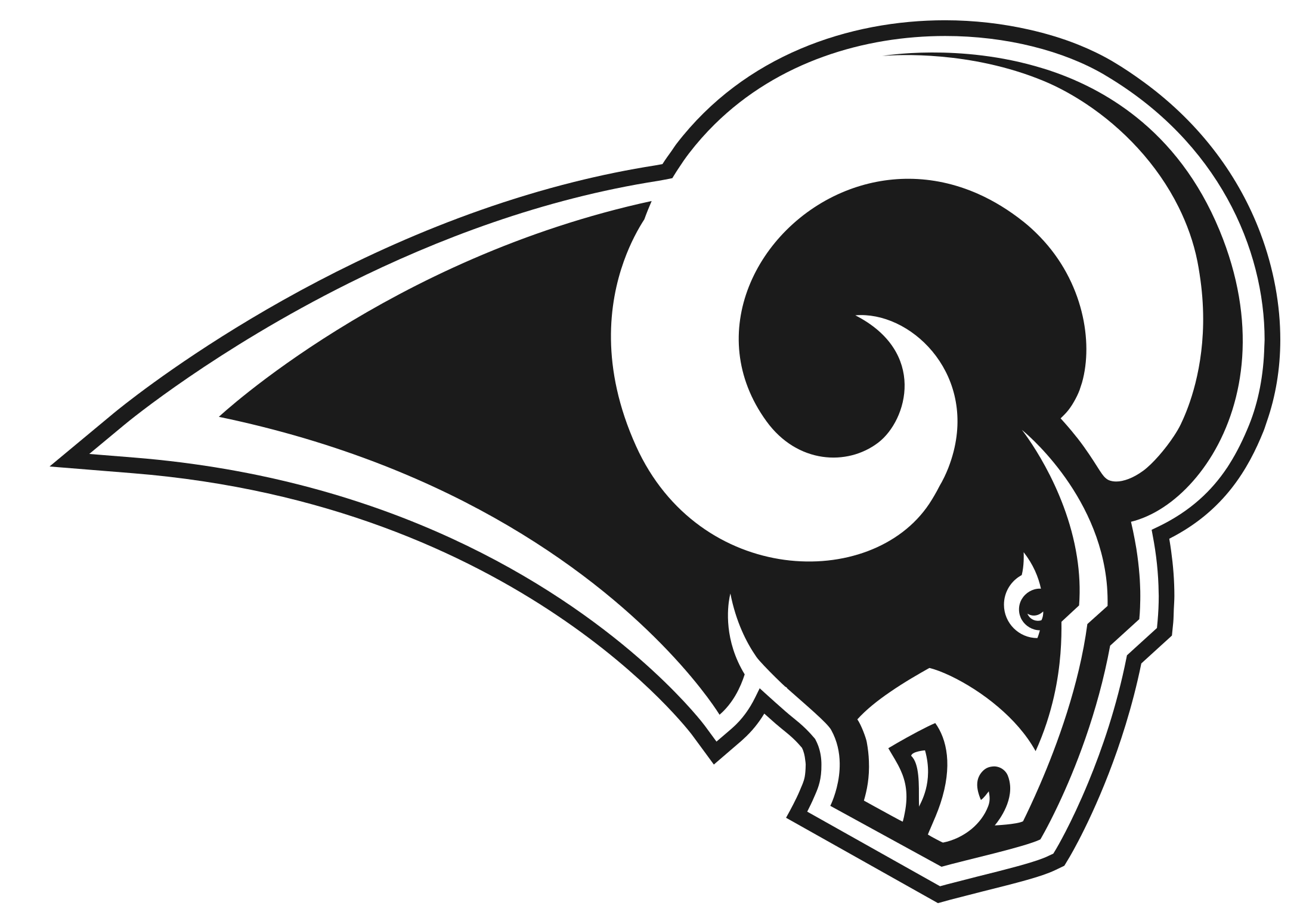 Los Angeles Rams Logo Black And White - Los Angeles Rams Logo 2017 (2400x1800)