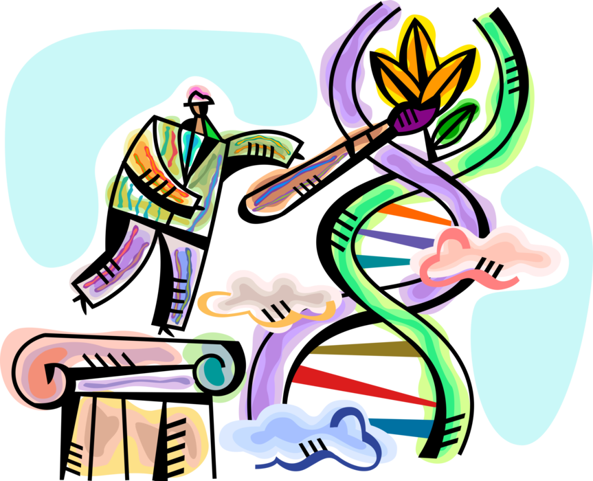 Vector Illustration Of Genetic Engineering Or Dna Modification - Genetic Ingineering Clipart Transparent (863x700)