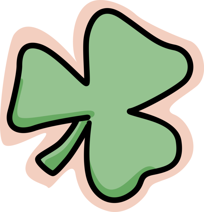 Vector Illustration Of St Patrick's Day Four-leaf Clover - (d Pin) 25mm Lapel Pin Button Badge: Kiss Me I'm Irish (672x700)