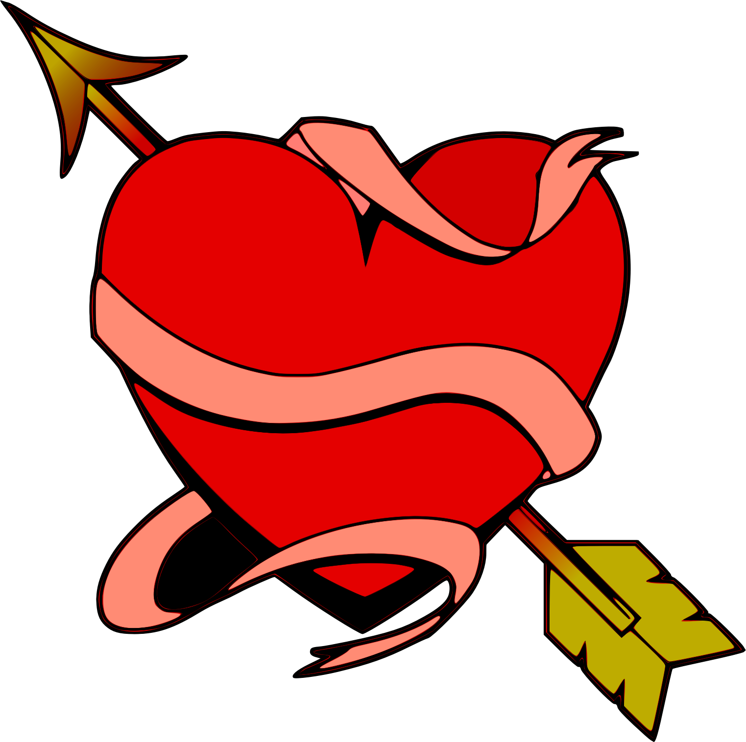 Corazón Flechado - Corazon Con Una Flecha - (1523x1516) Png Clipart Download Corazón Flechado - Corazon Con Una Flecha - (1523x1516) Png Clipart Download