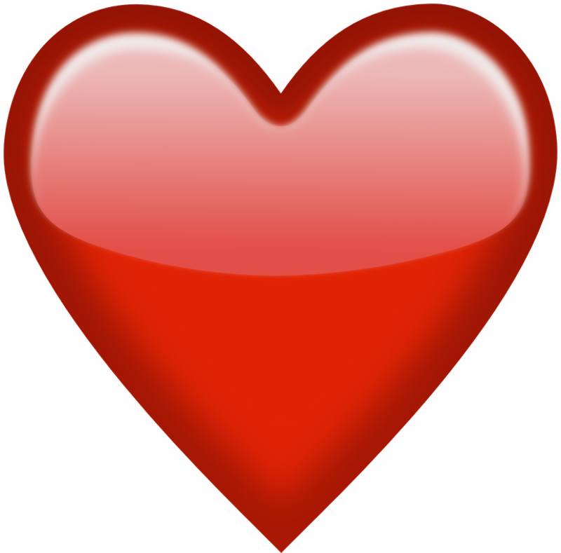 Emoji Emojisticker Whatsapp Picsart Corazon Kokoro - Red Heart Emoji Png (1009x995)