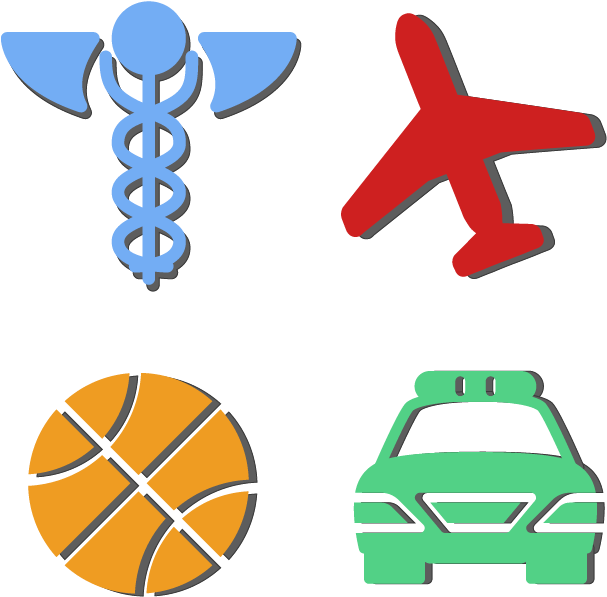 Color Icons With Commonly Associated Symbols To Represent - Color Icons With Commonly Associated Symbols To Represent (683x624)
